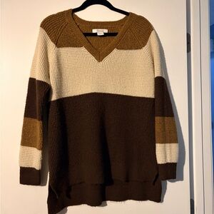 3/$17 Natural Reflections brown striped sweater